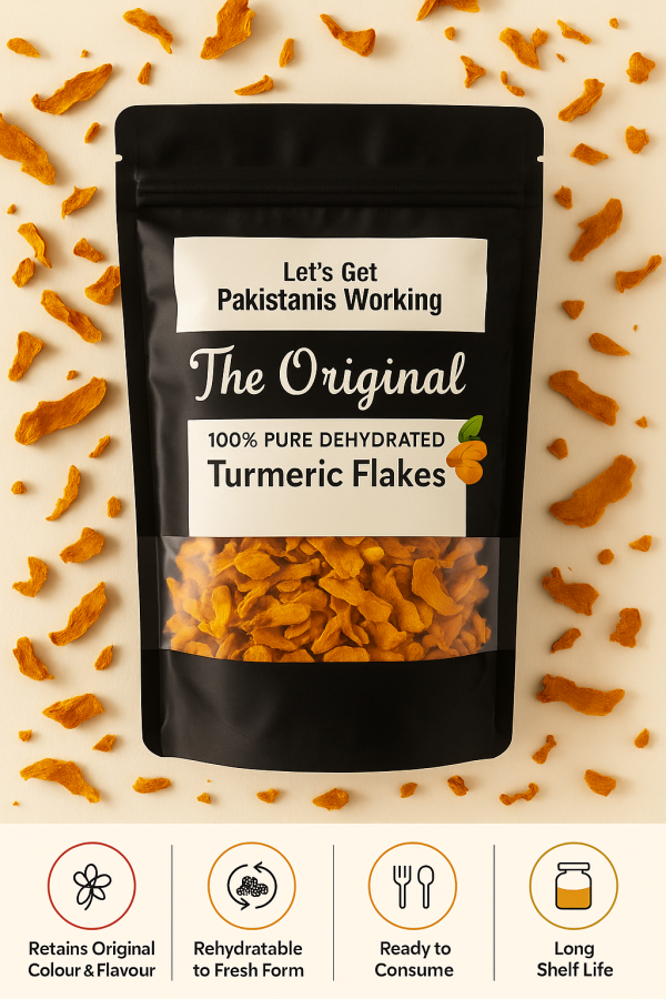 Premium dehydrated turmeric flakes in Pakistan – 500g dried turmeric root for recipes, seasoning, and natural health benefits